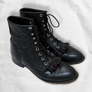 Vintage 90s Black Roper Boots